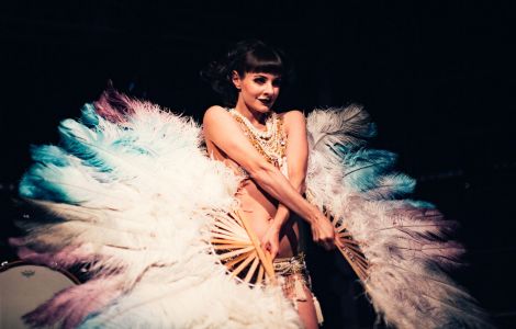 a flapper girl dancer feathers