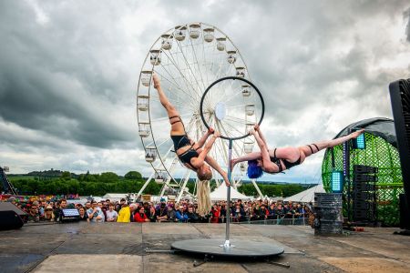 festival pole dancers