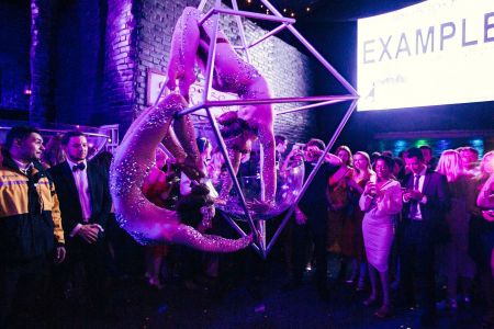 girls in champagne glass contortion