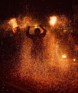 glastonbury fire performer