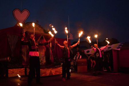 night time fire performers