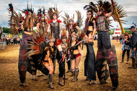 stilt walkers tribal