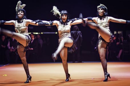 twenties girls dancing in a line