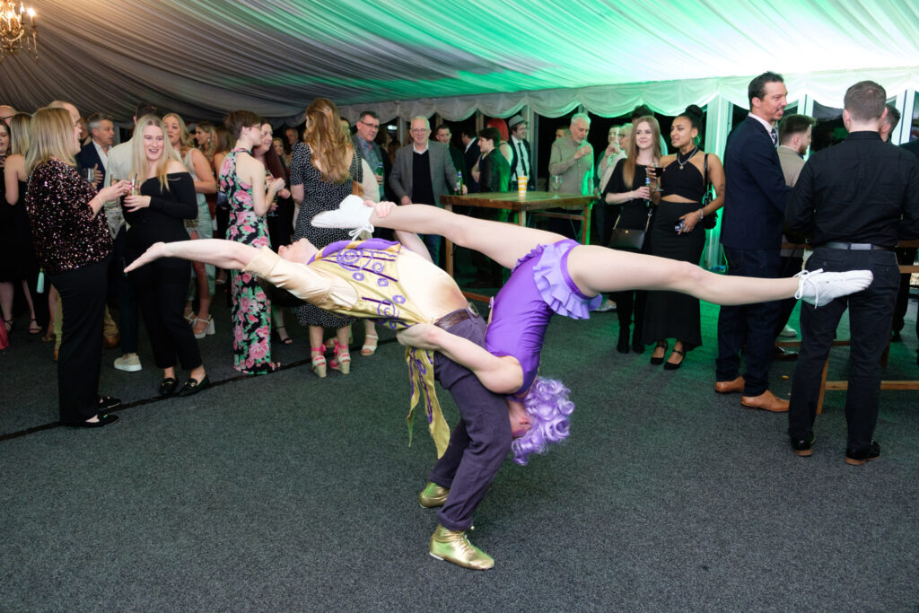 Area51's candy themed duo acro at the Heart of England Conference & Events centre for Krispy Kreme Doughnuts.